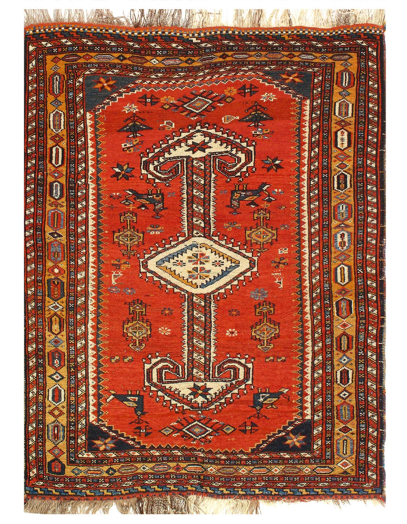 Canvello Rust Persian Antique Afshar Rug - 3'7'' X 4'7''
