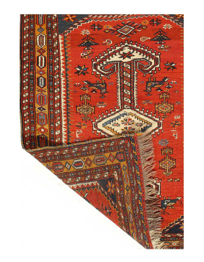 Canvello Rust Persian Antique Afshar Rug - 3'7'' X 4'7''