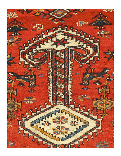 Canvello Rust Silkroad Antique Afshar Rug - 3'7'' X 4'7'' - Canvello