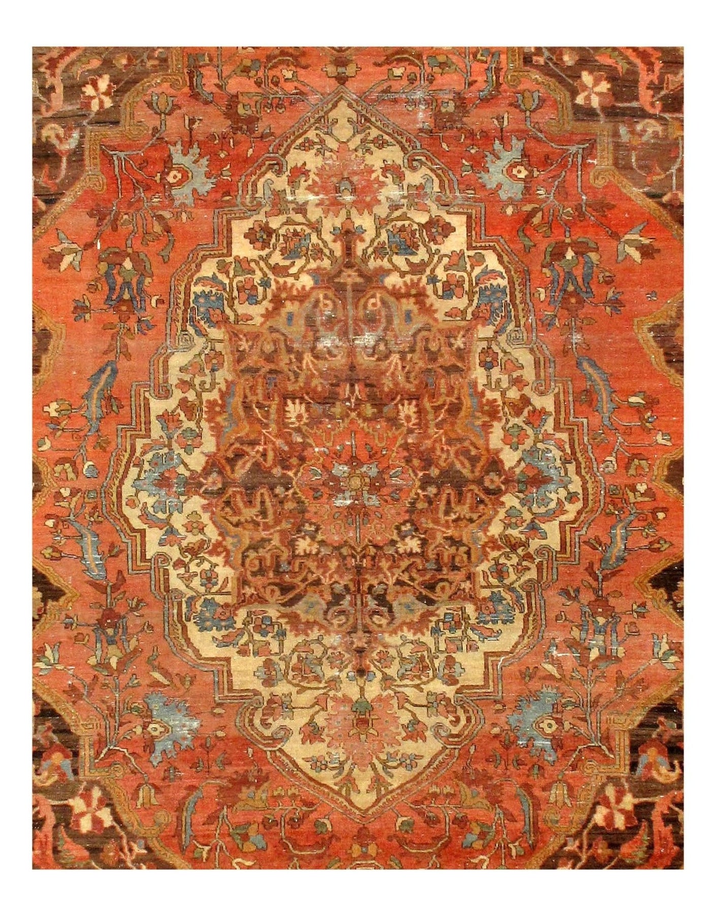 Canvello Rust Silkroad Antique Farahan Rug - 8'6'' X 12'3'' - Canvello