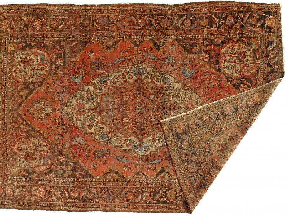 Canvello Rust Silkroad Antique Farahan Rug - 8'6'' X 12'3'' - Canvello