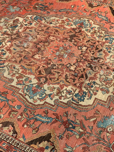 Canvello Rust Silkroad Antique Farahan Rug - 8'6'' X 12'3'' - Canvello