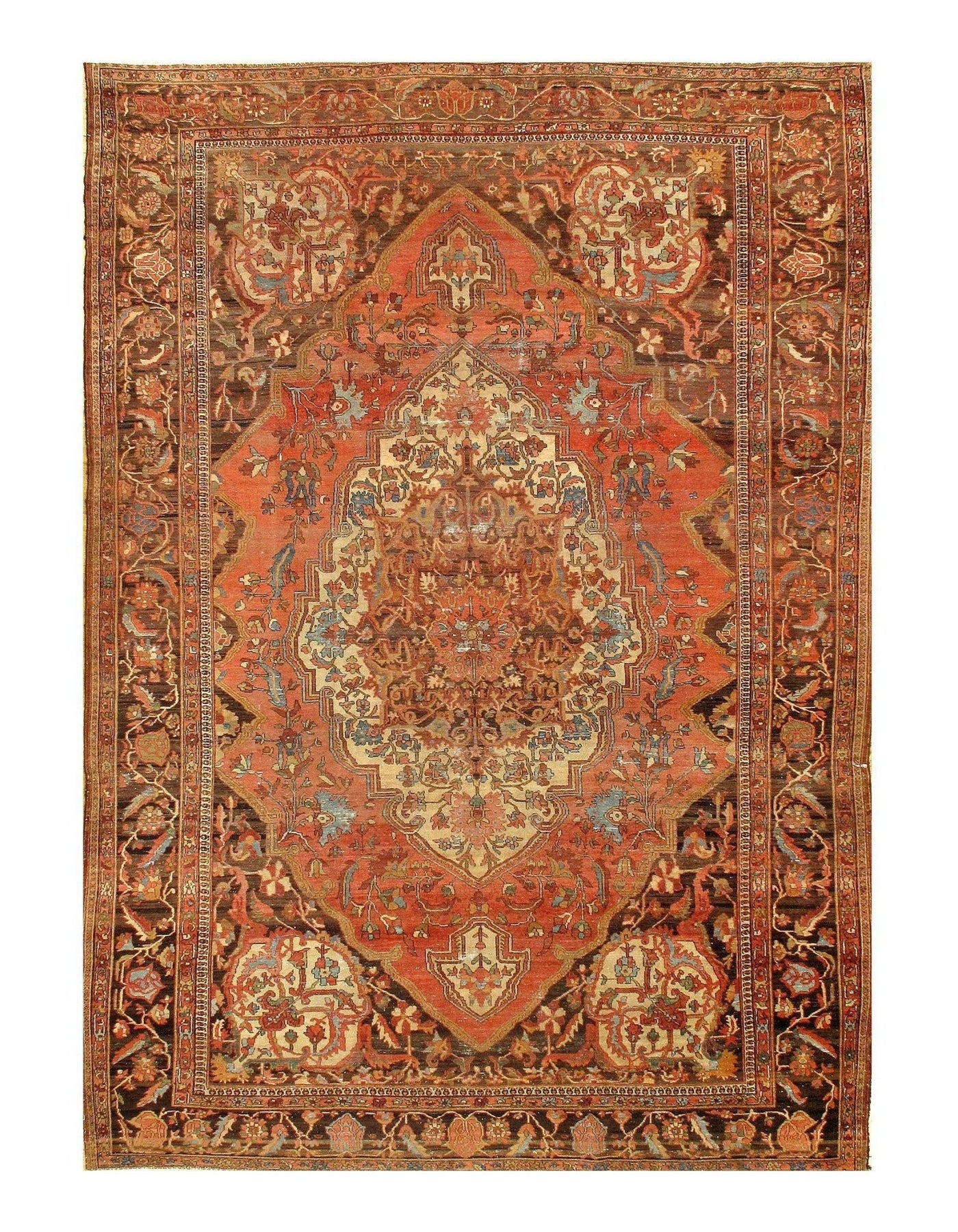 Canvello Rust Silkroad Antique Farahan Rug - 8'6'' X 12'3'' - Canvello