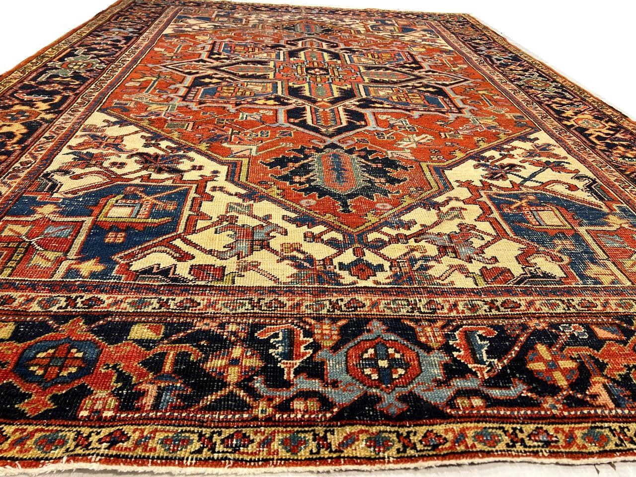 Canvello Rust Silkroad Antique Heriz Rug - 6'8" X 9'4'' - Canvello