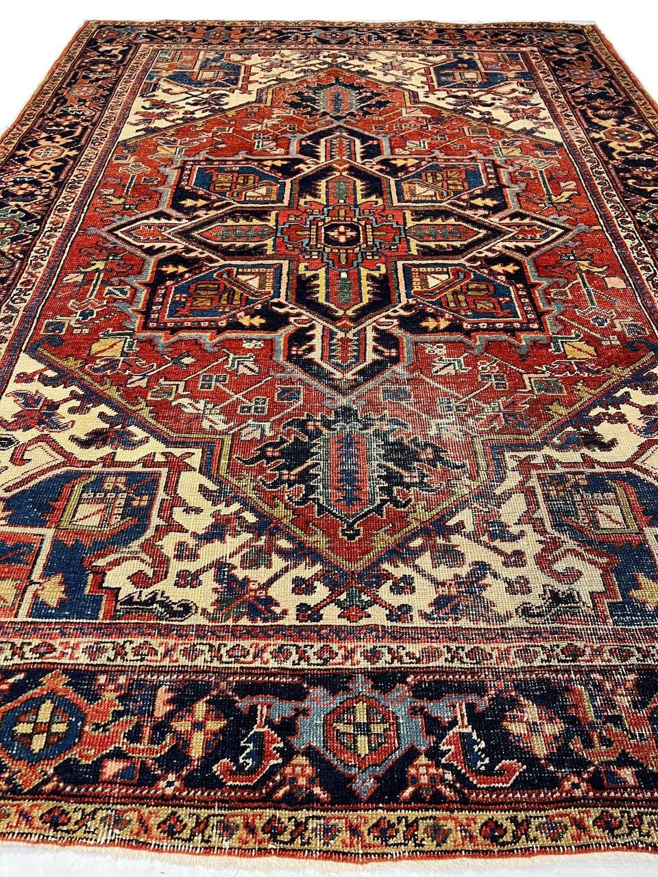 Canvello Rust Silkroad Antique Heriz Rug - 6'8" X 9'4'' - Canvello