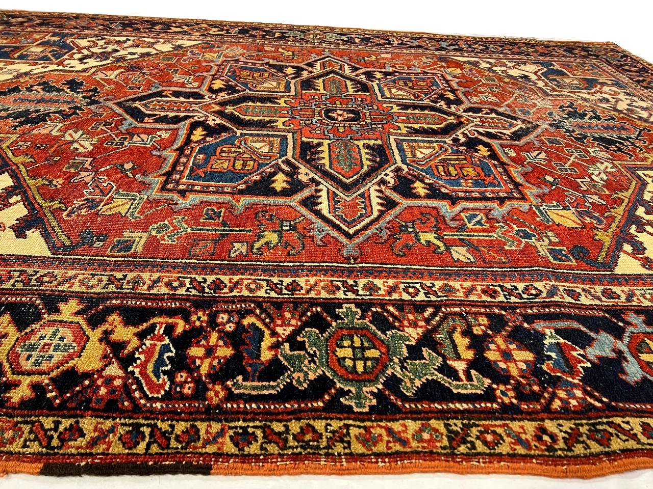 Canvello Rust Silkroad Antique Heriz Rug - 6'8" X 9'4'' - Canvello