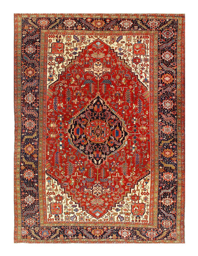 Canvello Rust Silkroad Antique Heriz Rug - 9'4'' x 12'11'' - Canvello