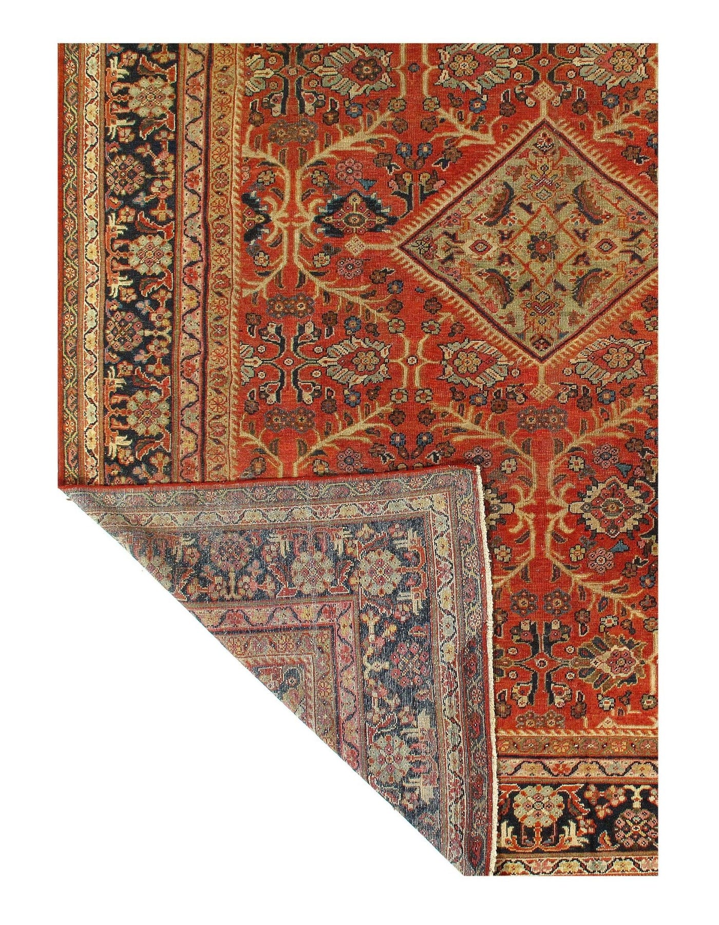 Canvello Rust Silkroad Antique Mahal Rug - 10'3'' X 13'11'' - Canvello