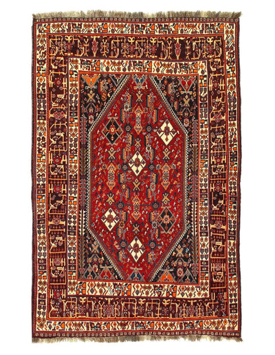 Canvello Rust Silkroad Antique Qashqai Rug - 5'7'' X 8' - Canvello