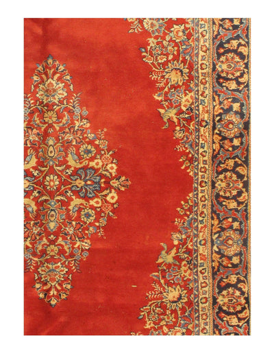 Canvello Rust Persian Antique Sarouk Rug - 6' x 8'10"