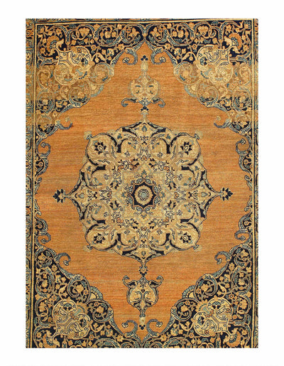 Canvello Rust Silkroad Antique Tabriz Rugs - 4'7'' X 6'2'' - Canvello