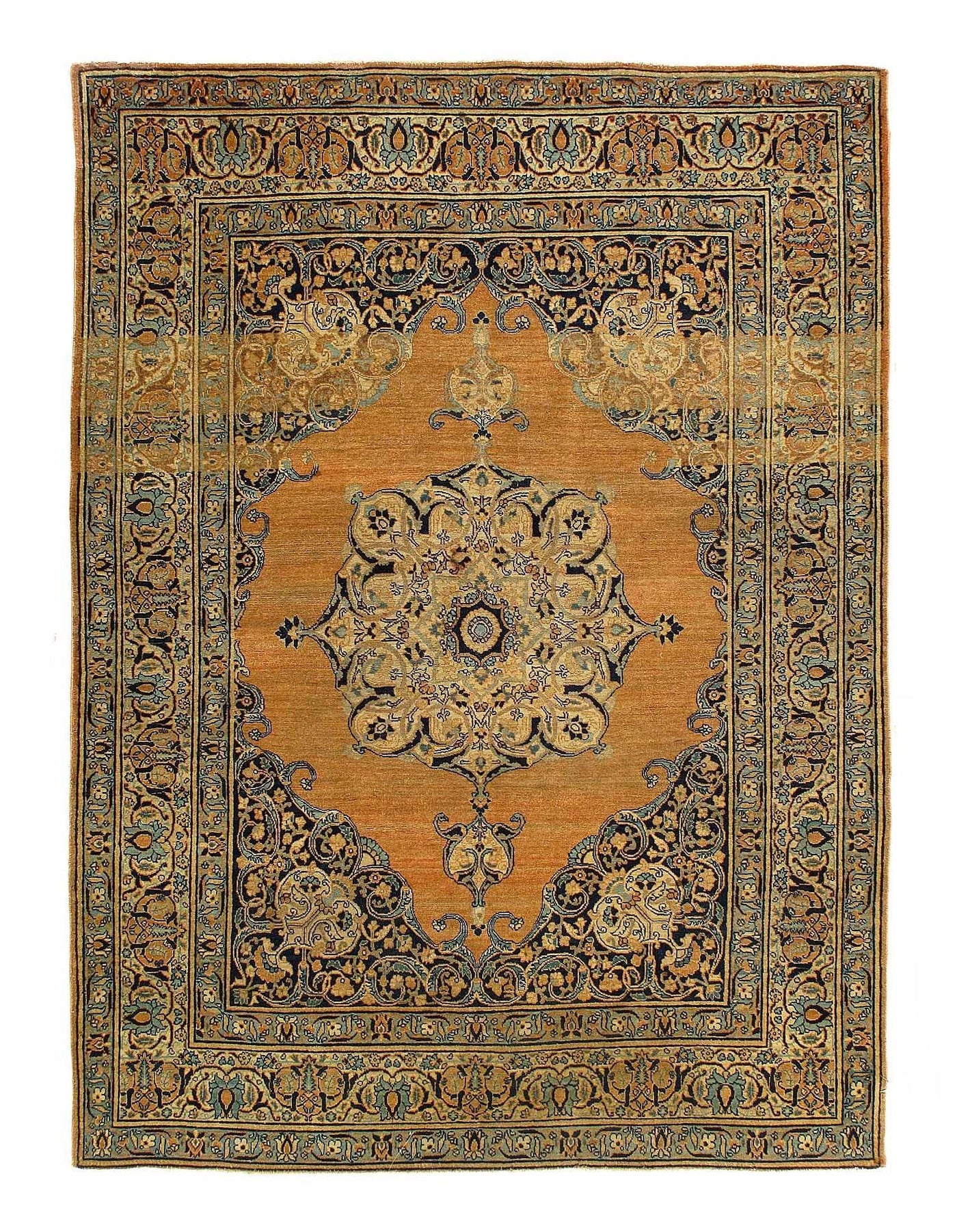 Canvello Rust Silkroad Antique Tabriz Rugs - 4'7'' X 6'2'' - Canvello