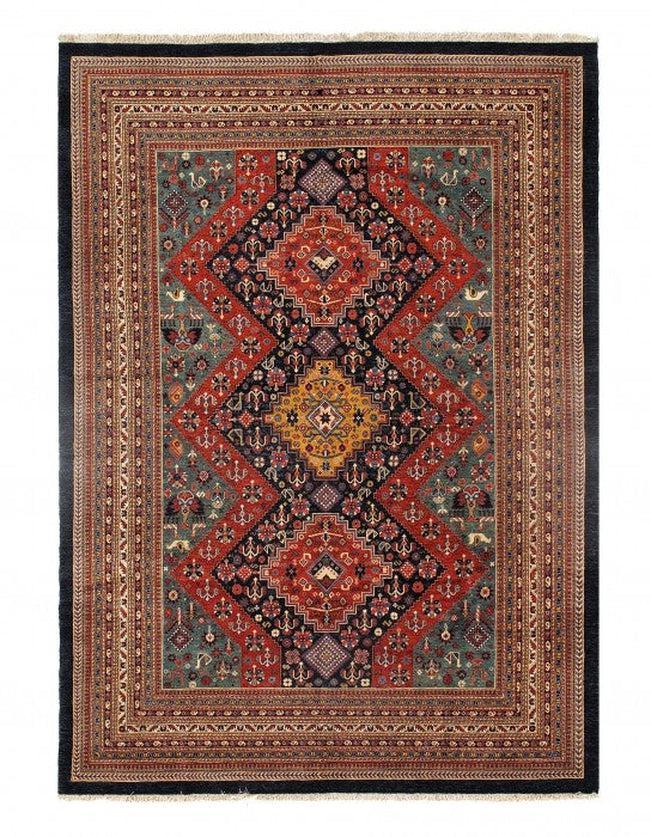 Canvello Rust Silkroad Bidjar Blue Living Room Rug - 7'4'' X 10'1'' - Canvello