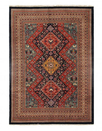 Canvello Rust Silkroad Bidjar Blue Living Room Rug - 7'4'' X 10'1'' - Canvello