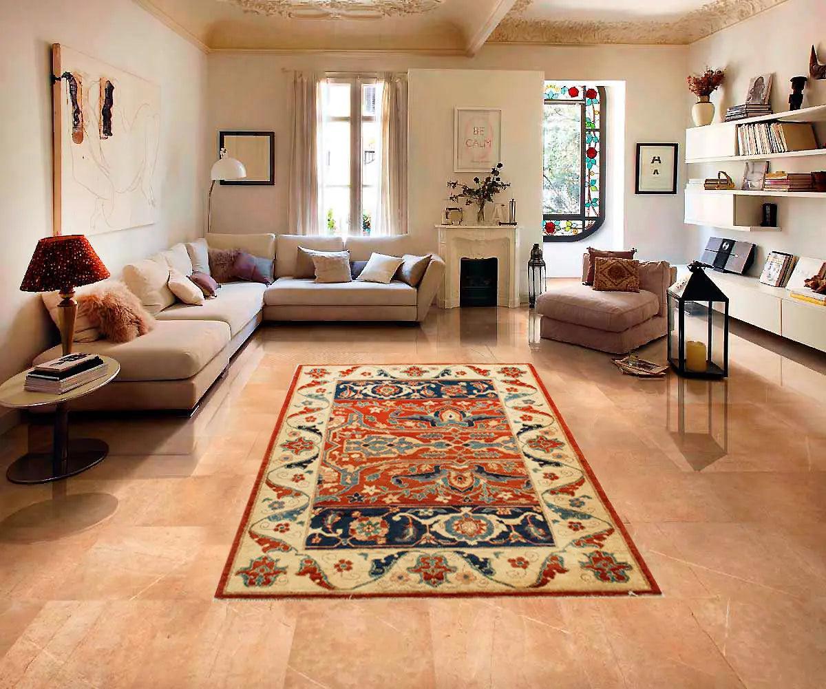 Canvello Rust Silkroad Bidjar Design Rug - 3' X 5' - Canvello