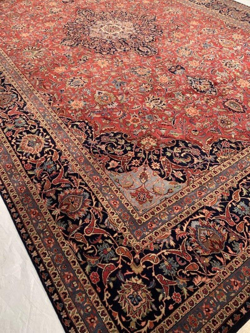 Canvello Rust Silkroad Hand Knotted fine Kashan Desigan 10' X 16' - Canvello