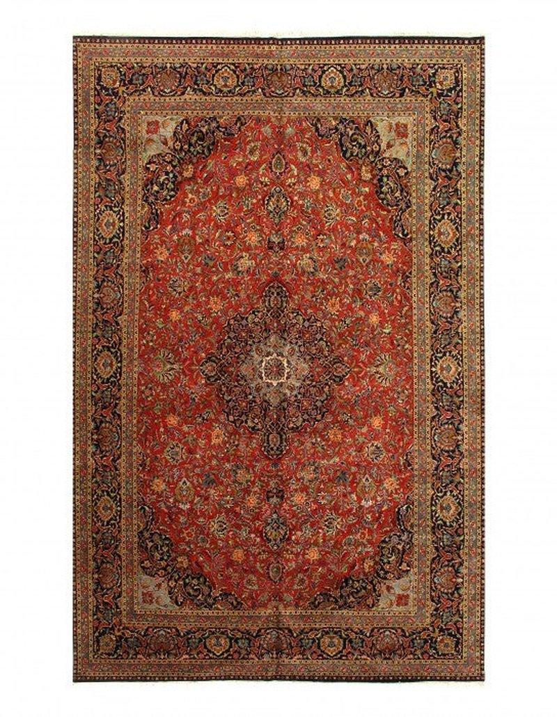 Canvello Rust Silkroad Hand Knotted fine Kashan Desigan 10' X 16' - Canvello