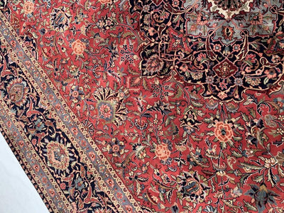 Canvello Rust Silkroad Hand Knotted fine Kashan Desigan 10' X 16' - Canvello