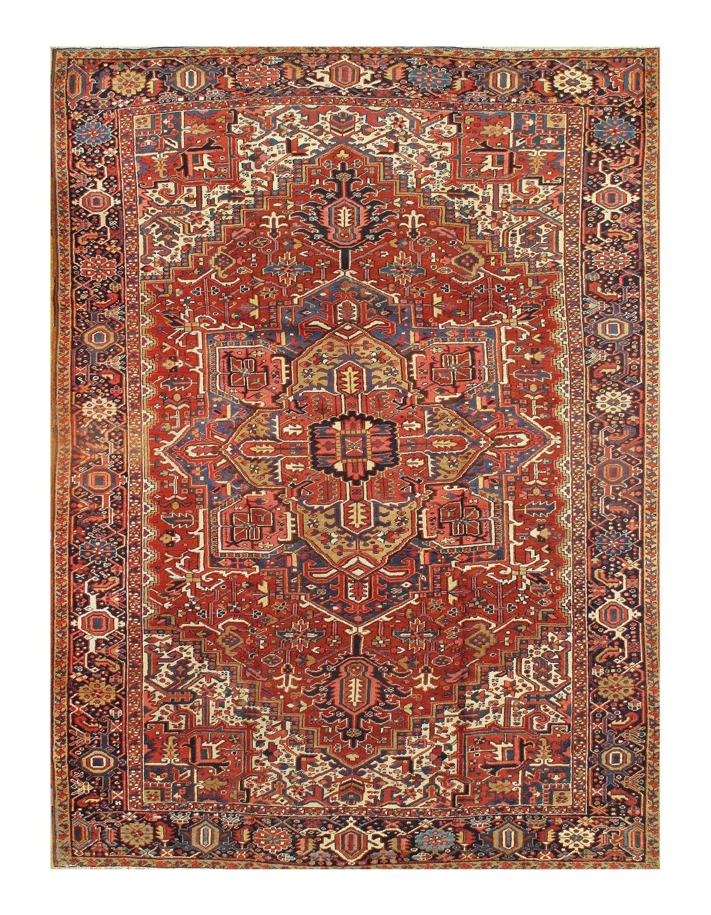 Canvello Rust Silkroad Heriz Handmade Rugs - 8'6'' X 11'6'' - Canvello