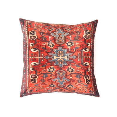 Canvello Rust Silkroad Heriz Velvet Pillow 16' X 16' - Canvello