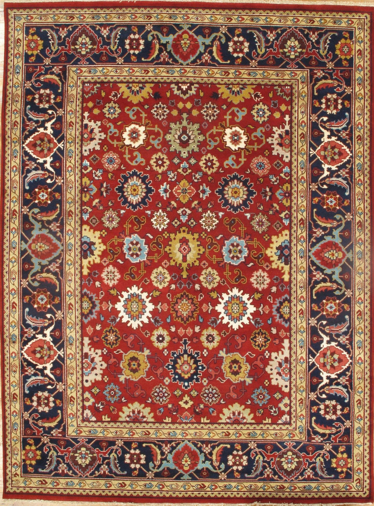Canvello Rust Silkroad mahal Design Rug - 8'9'' x 11'10''