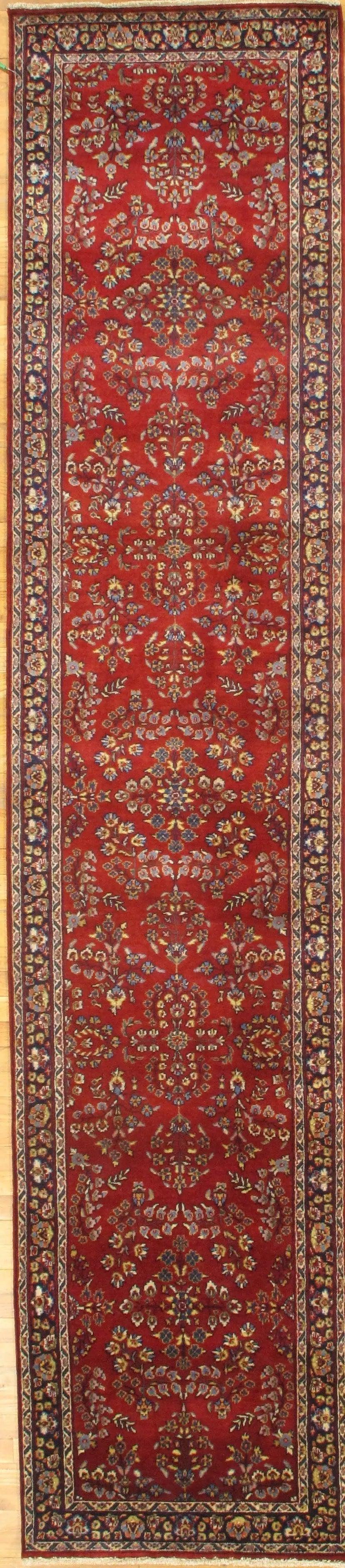 Rust Persian sarouk design Runner - 2'5''x15'7''