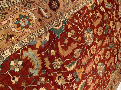 Canvello Rust Silkroad serapi design Rug - 10' X 14' - Canvello