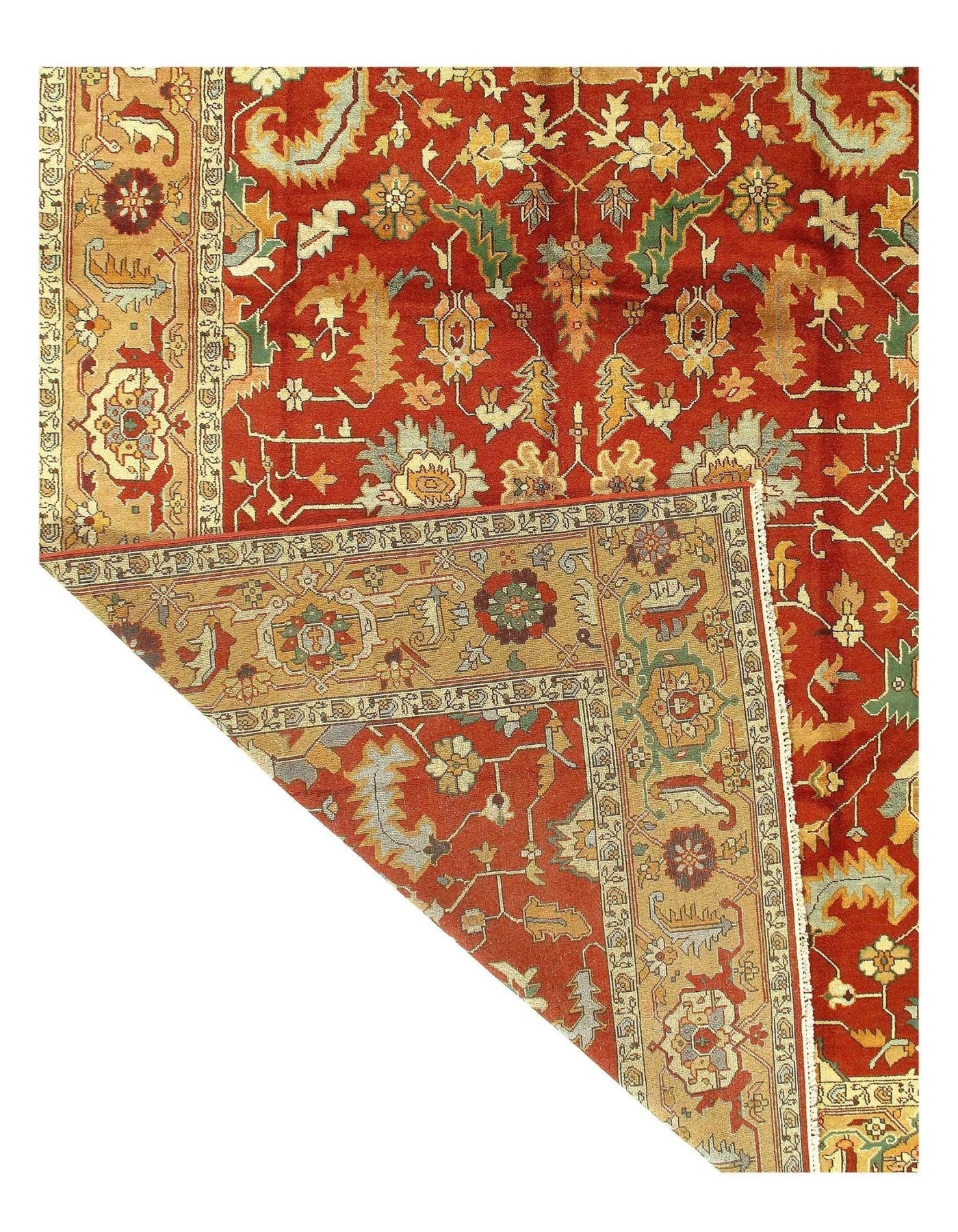 Canvello Rust Silkroad serapi design Rug - 10' X 14' - Canvello