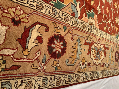 Canvello Rust Silkroad serapi design Rug - 10' X 14' - Canvello