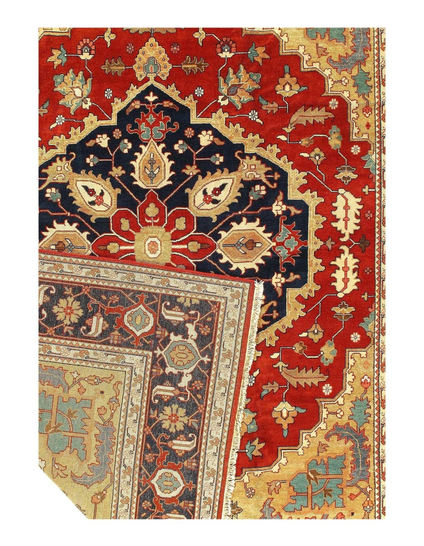 Canvello Rust Silkroad serapi design Rug - 12' X 15' - Canvello