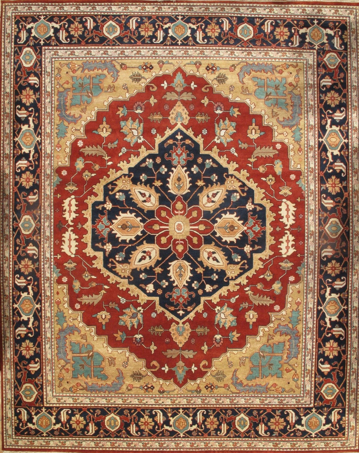 Canvello Rust Silkroad serapi design Rug - 12' X 15'