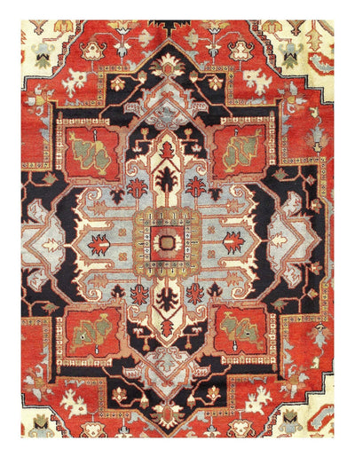 Canvello Rust Silkroad serapi design Rug - 9' X 12' - Canvello