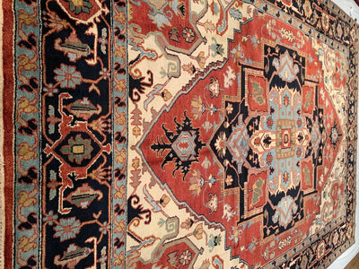 Canvello Rust Silkroad serapi design Rug - 9' X 12' - Canvello