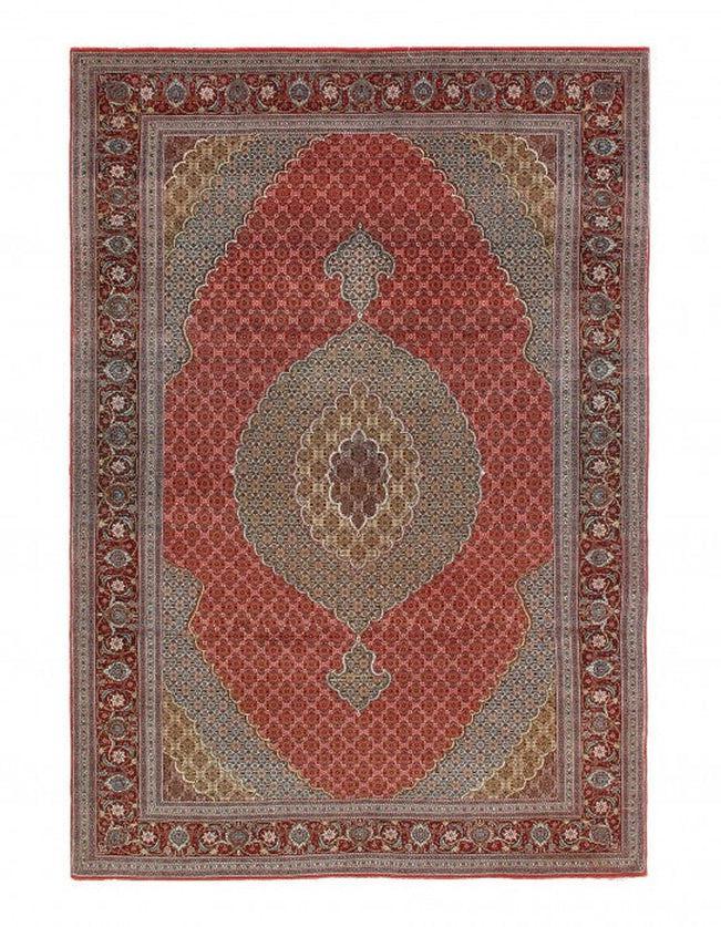 Canvello Rust Silkroad Silk And Wool Tabriz Rug - 6'.6'' X 9'.9'' - Canvello