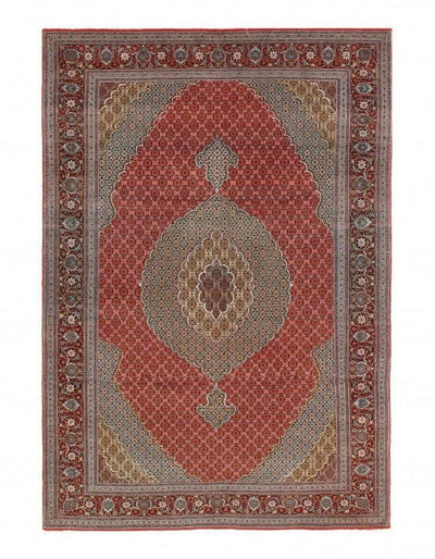 Canvello Rust Silkroad Silk And Wool Tabriz Rug - 6'.6'' X 9'.9'' - Canvello