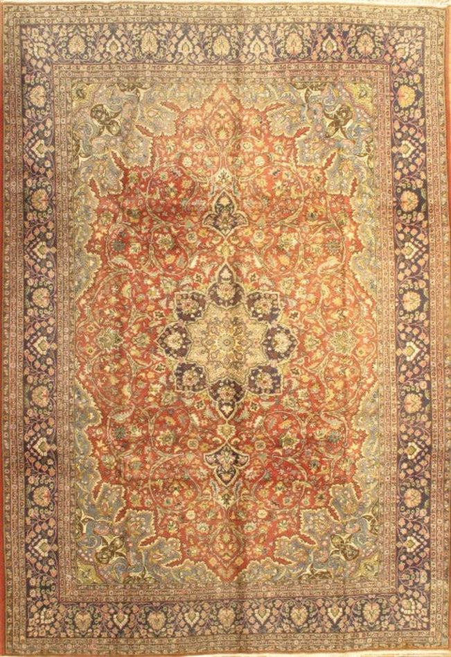 Canvello Rust Silkroad Tabriz Design 8'3'' X 12'2'' - Canvello