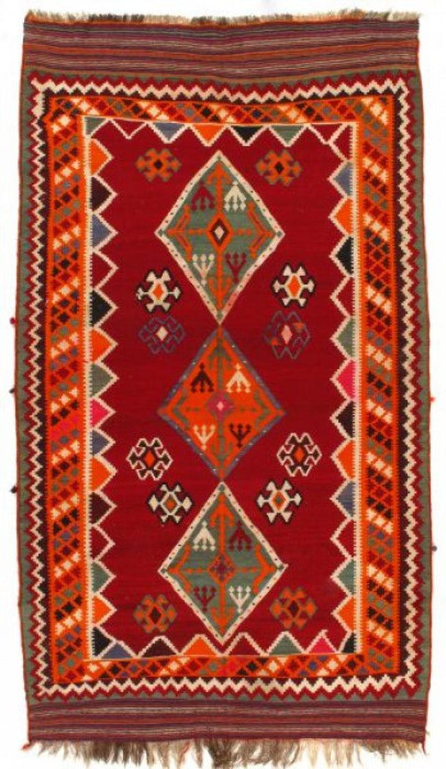 Canvello Rust Silkroad Vintage Kilim Rug - 5'4" X 9'4" - Canvello