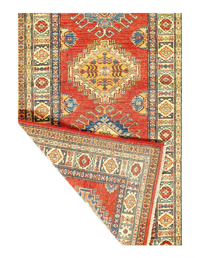 Canvello Rust Super Kazak Lamb's Wool Runner - 2'6" X 9'7" - Canvello