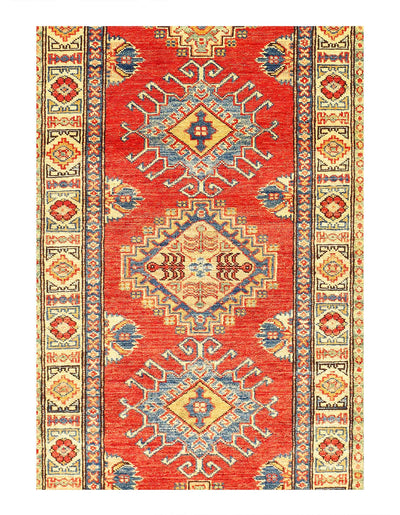 Canvello Rust Super Kazak Lamb's Wool Runner - 2'6" X 9'7" - Canvello