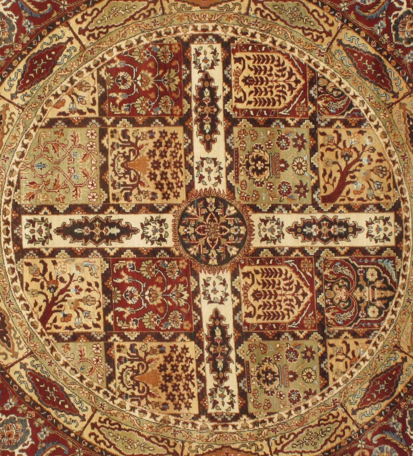 Canvello Rust Tabriz Garden Design Round Rug - 6' X 6' - Canvello