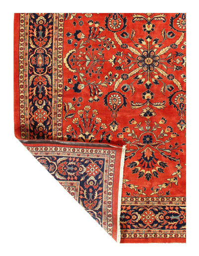 Canvello Rust Vintage Persian Sarouk Rug - 9'2" x 12'1"