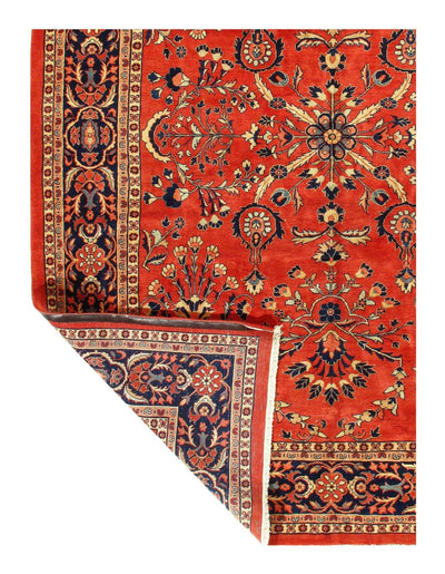 Canvello Rust Vintage Silkroad Sarouk Rug - 9'2" x 12'1" - Canvello