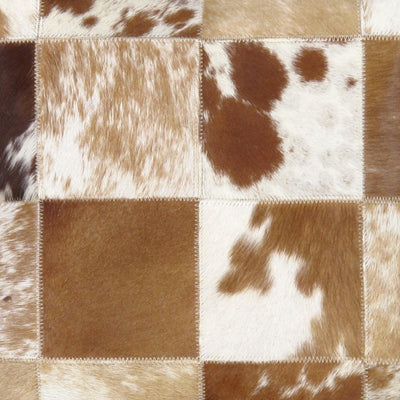 Canvello Safari Checkered Brown Cowhide 17" Decorative Throw Pillow - Canvello