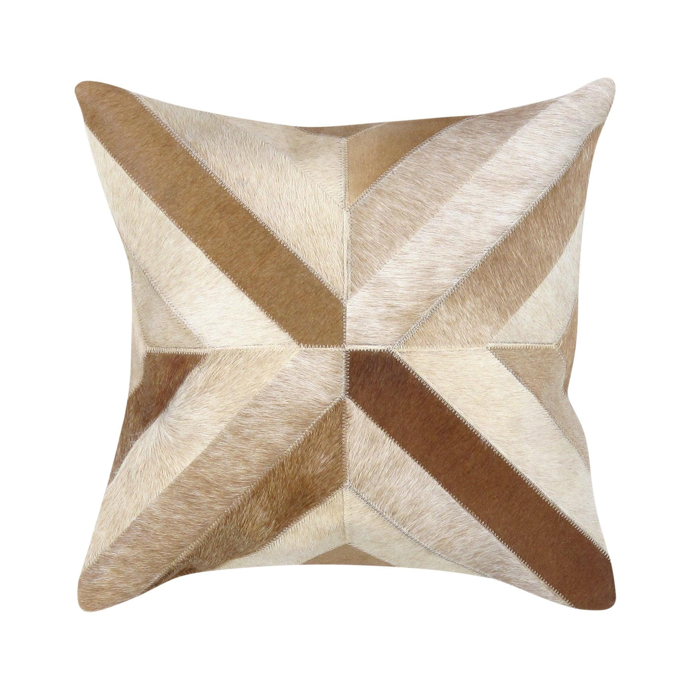 Canvello Safari Chevron L. Brown Cowhide 17" Decorative Throw Pillow - Canvello