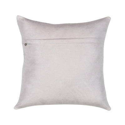 Canvello Safari Chevron Silver Cowhide 17" Decorative Throw Pillow