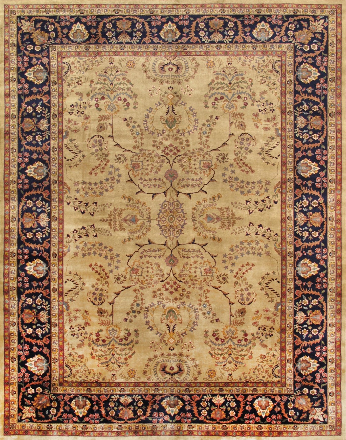 Canvello Sarouk Hand - Knotted Lamb's Wool Area Rug - 8' X 9'8" - Canvello