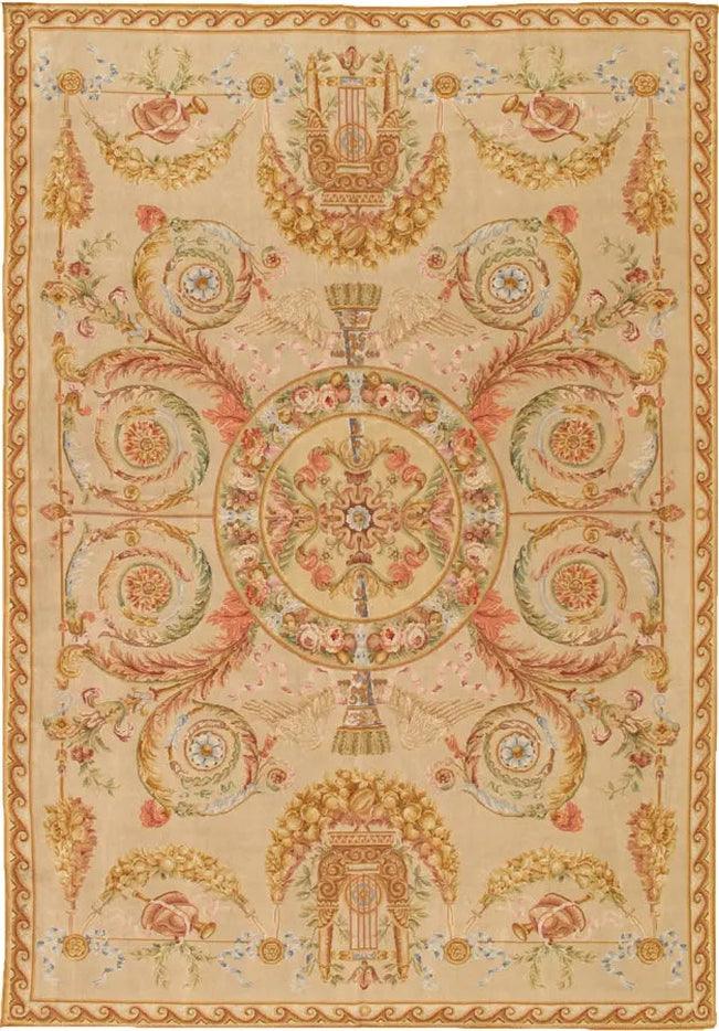 Canvello Savonnerie Hand-Knotted Lamb's Wool Area Rug- 9'9" X 13'11"