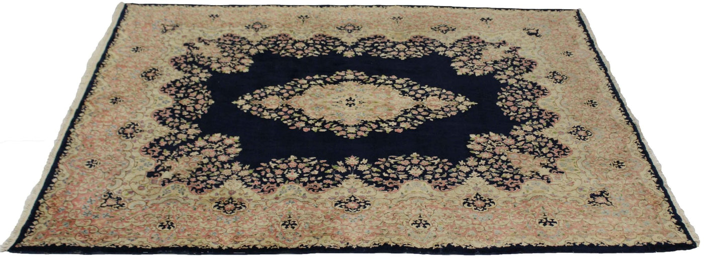 Canvello Semi - Antique Formal Medallion Kerman Rug - 7'8'' X 9'8'' - Canvello