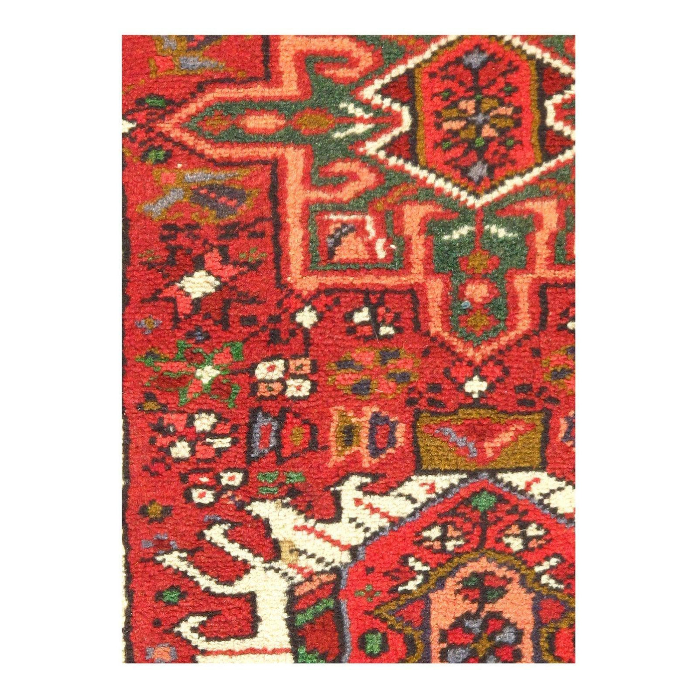 Canvello Semi-Antique Karajeh Red And Green Rug - 2'1" x 3'6"