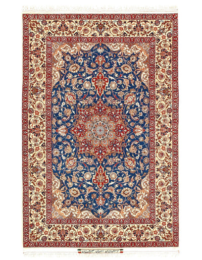 Canvello Serafian Silk & Wool Isfahan Rug - 3'7'' X 5'4'' - Canvello